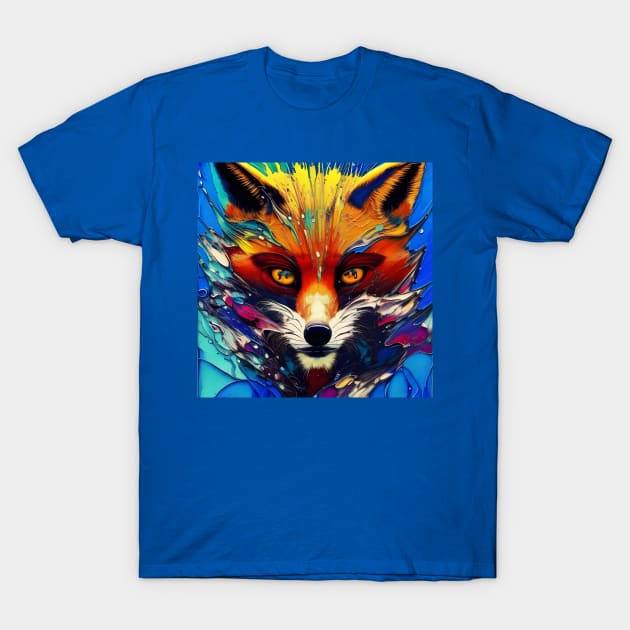 Graphic Novel Comic Book Art Style Red Fox T-Shirt by Chance Two Designs